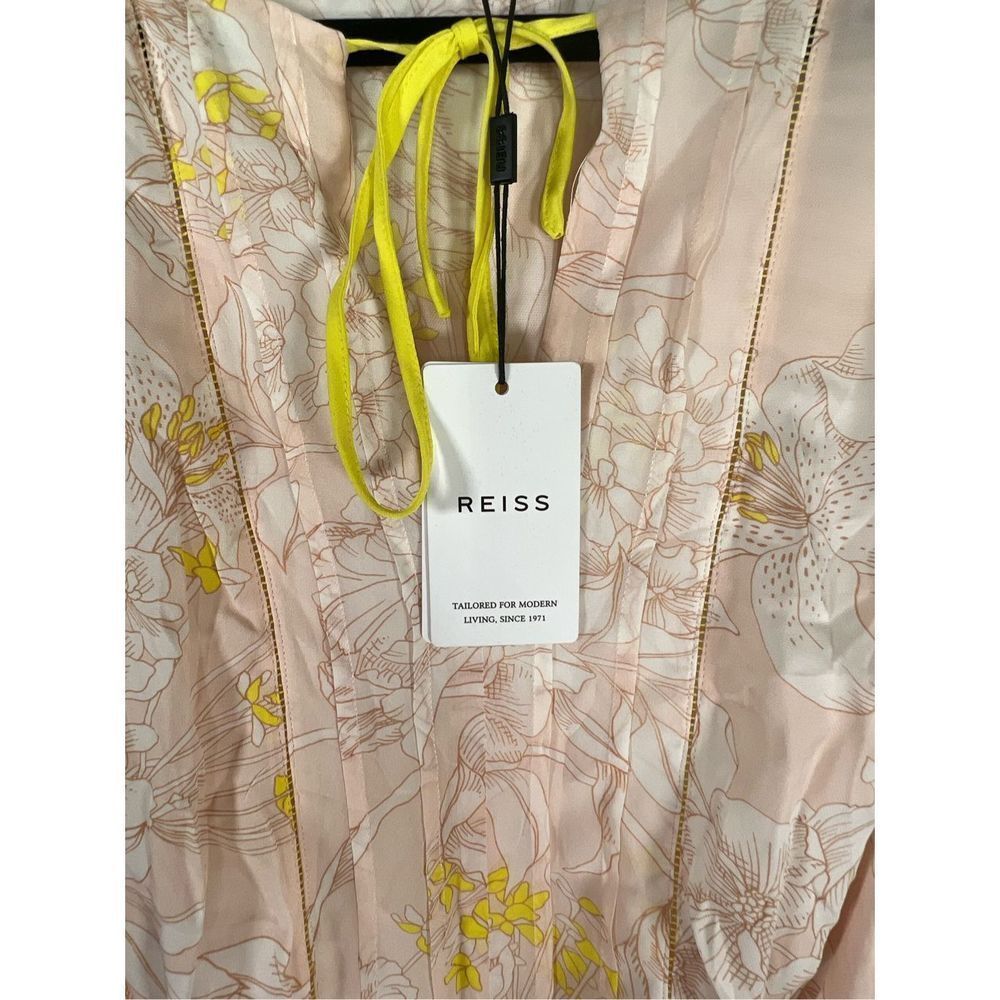 NWT Reiss Women's Floral Carlotta Tie Waist Flippy Blush Mini Dress Size 12 - Picture 8 of 12